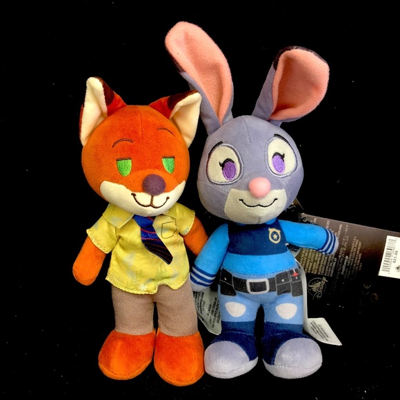 Disney Other - Lot of 2 Disney Parks NuiMOs Zootopia Judy Hopps & Nick Wilde Plush Doll - NEW